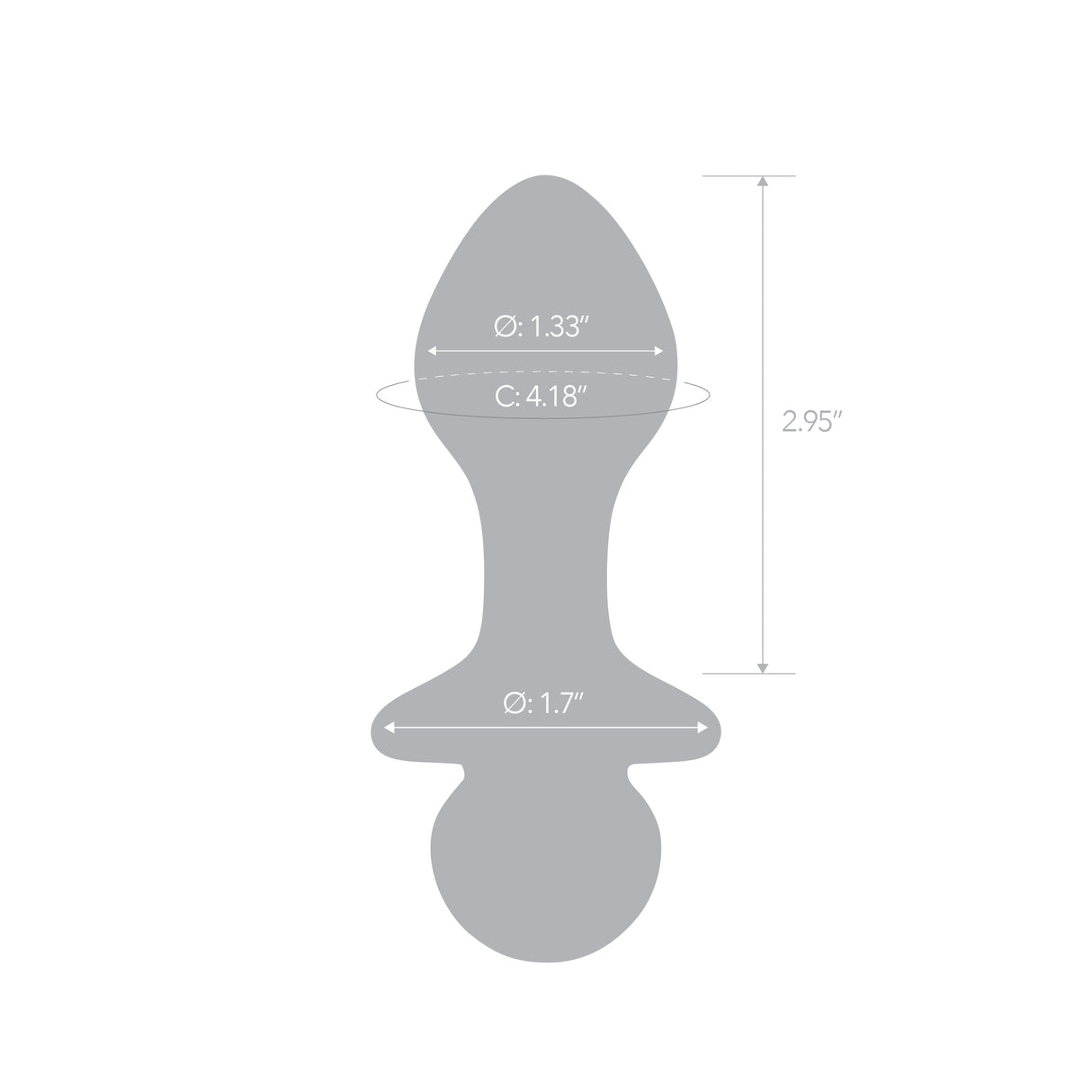 3.75" Pink Peony Butt Plug
Scale Reference: Architectural silhouette of the 3.75" Pink Peony Plug displaying exact dimension measurements.