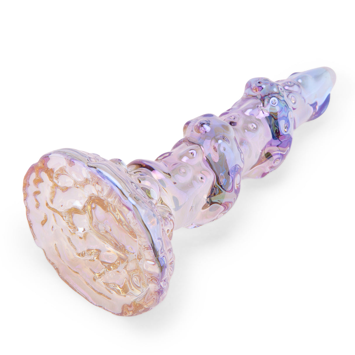 6.25" Beast's Reach Dildo Profile Angle: Diagonal side profile highlighting the prominent twisting ridges and textured silhouette.