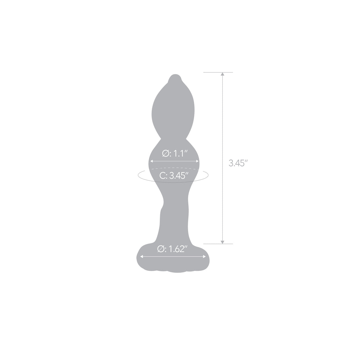 Scale Reference: Architectural silhouette of the 4.15" Pink Twist displaying exact dimension measurements.