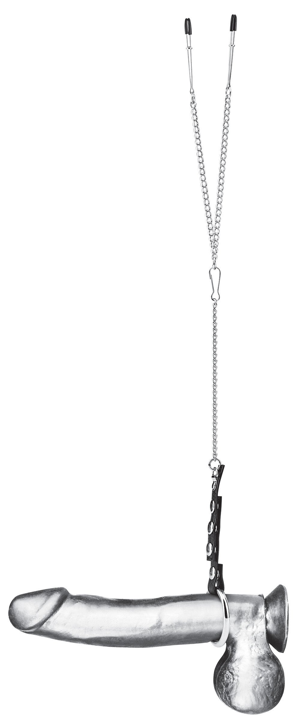 Cock Ring with Nipple Tweezers