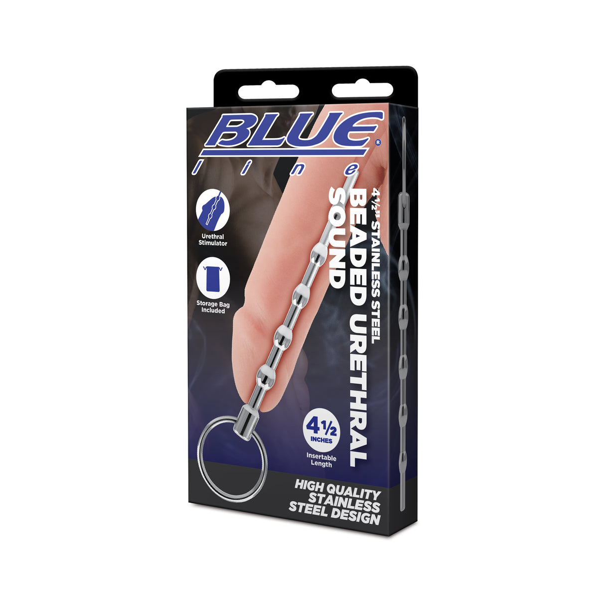 4.5" Stainless Steel Beaded Urethral Sound