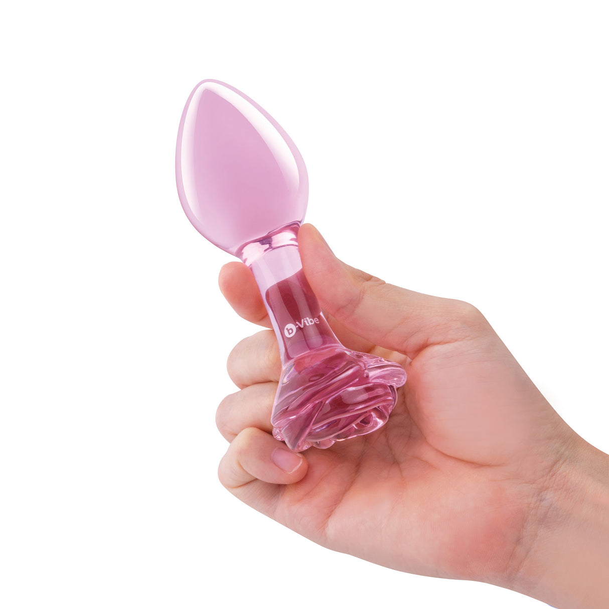b-Vibe Pink Roses Glass Butt Plug Training Set