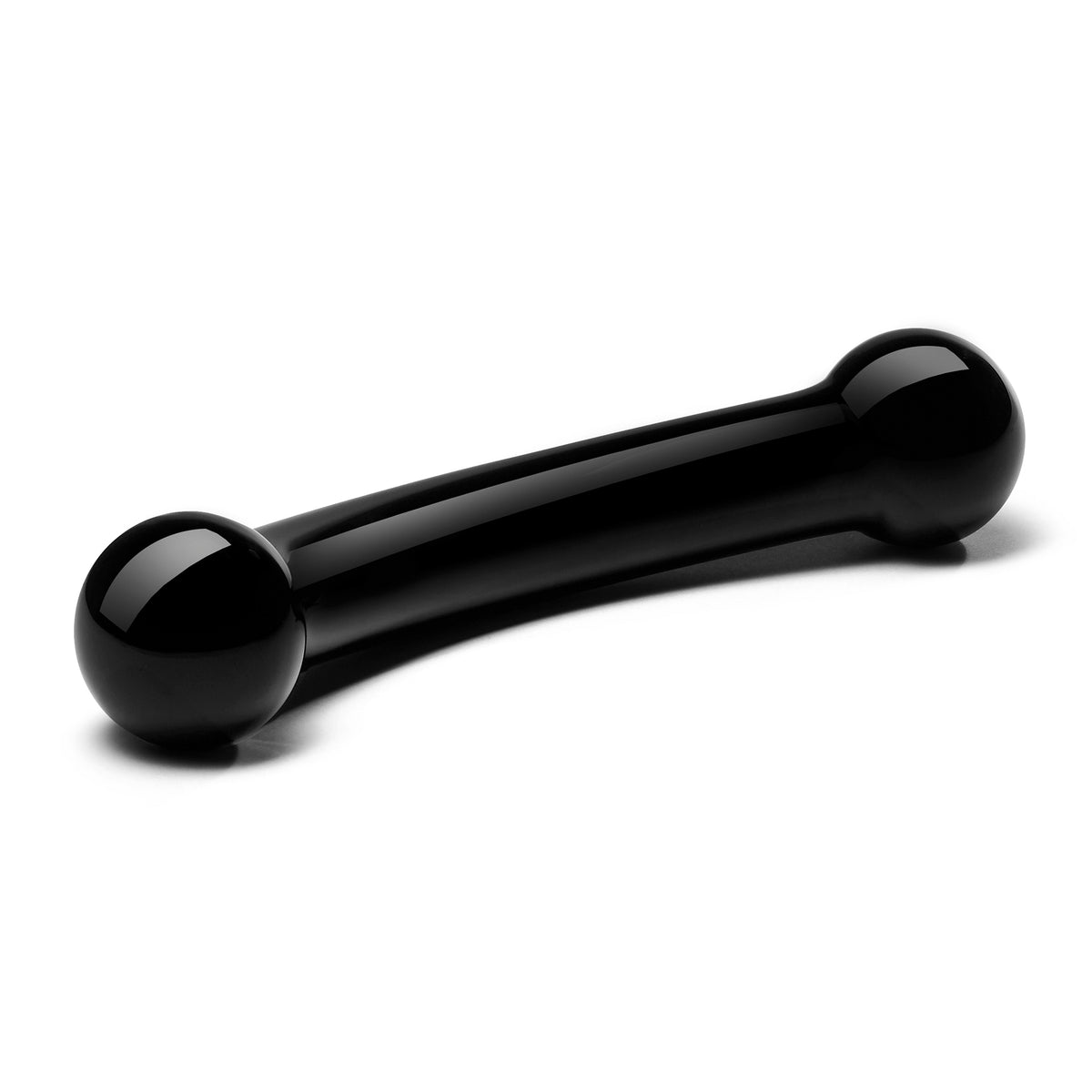 5" Double Bull Black Curved Glass Dildo