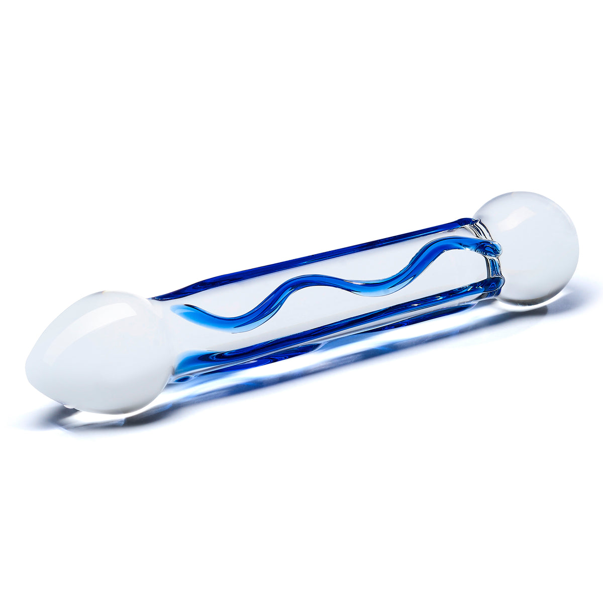 6.5" Textured Double Sided Blue Dildo