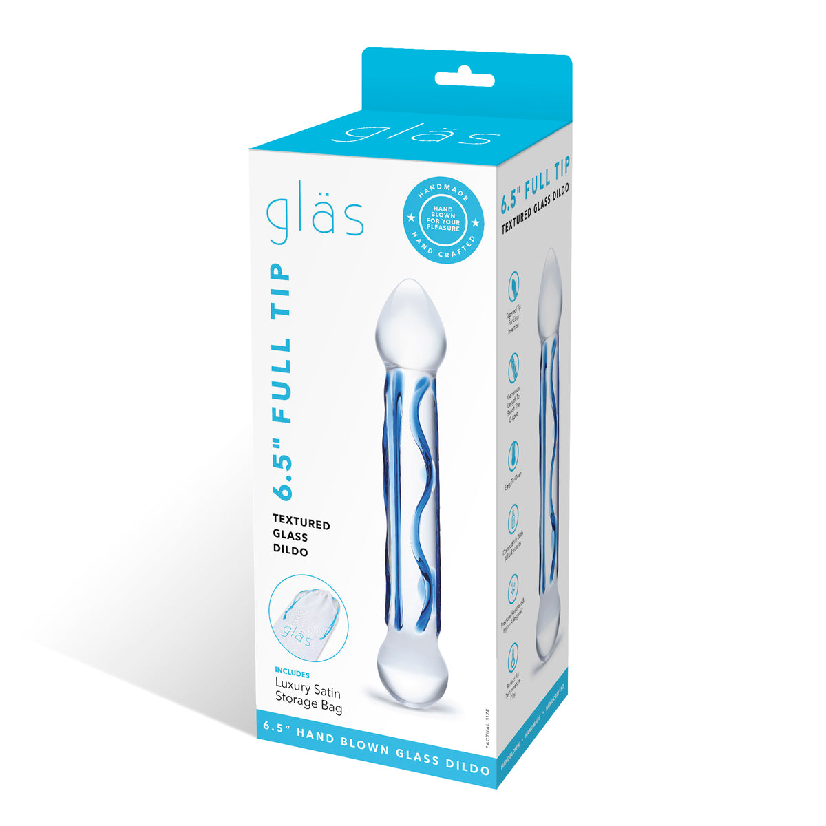 6.5" Textured Double Sided Blue Dildo