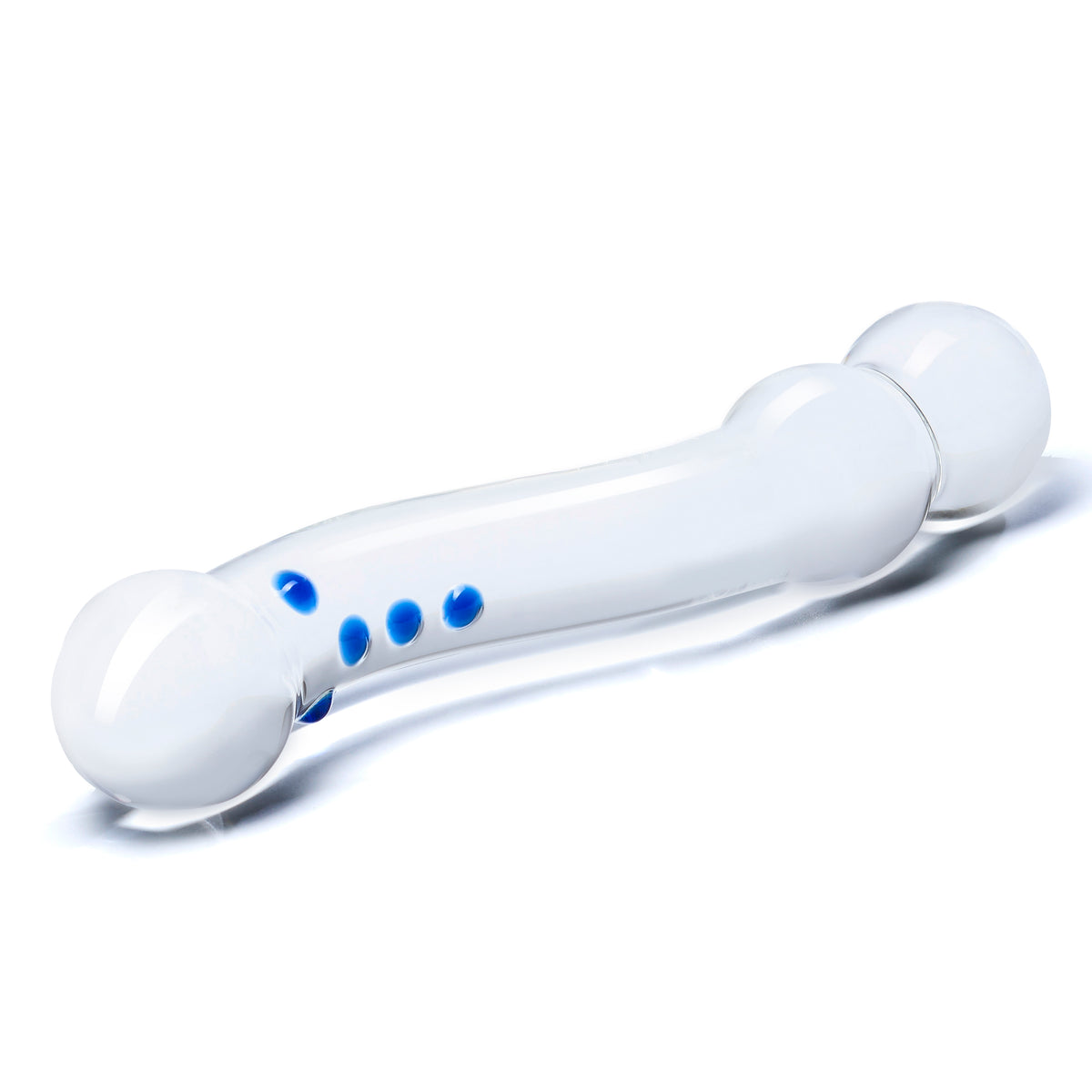 6" Curved G-spot Nubbed Glass Dildo