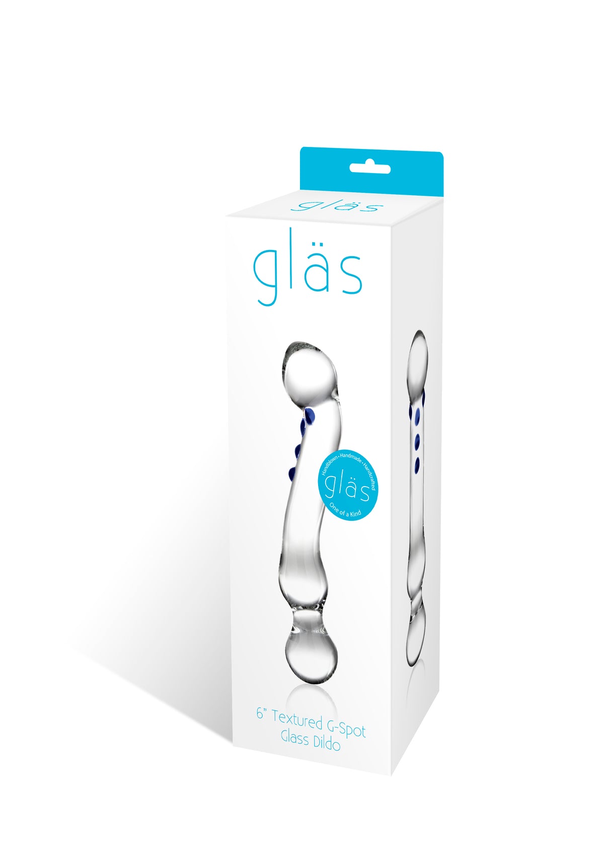 6" Curved G-spot Nubbed Glass Dildo