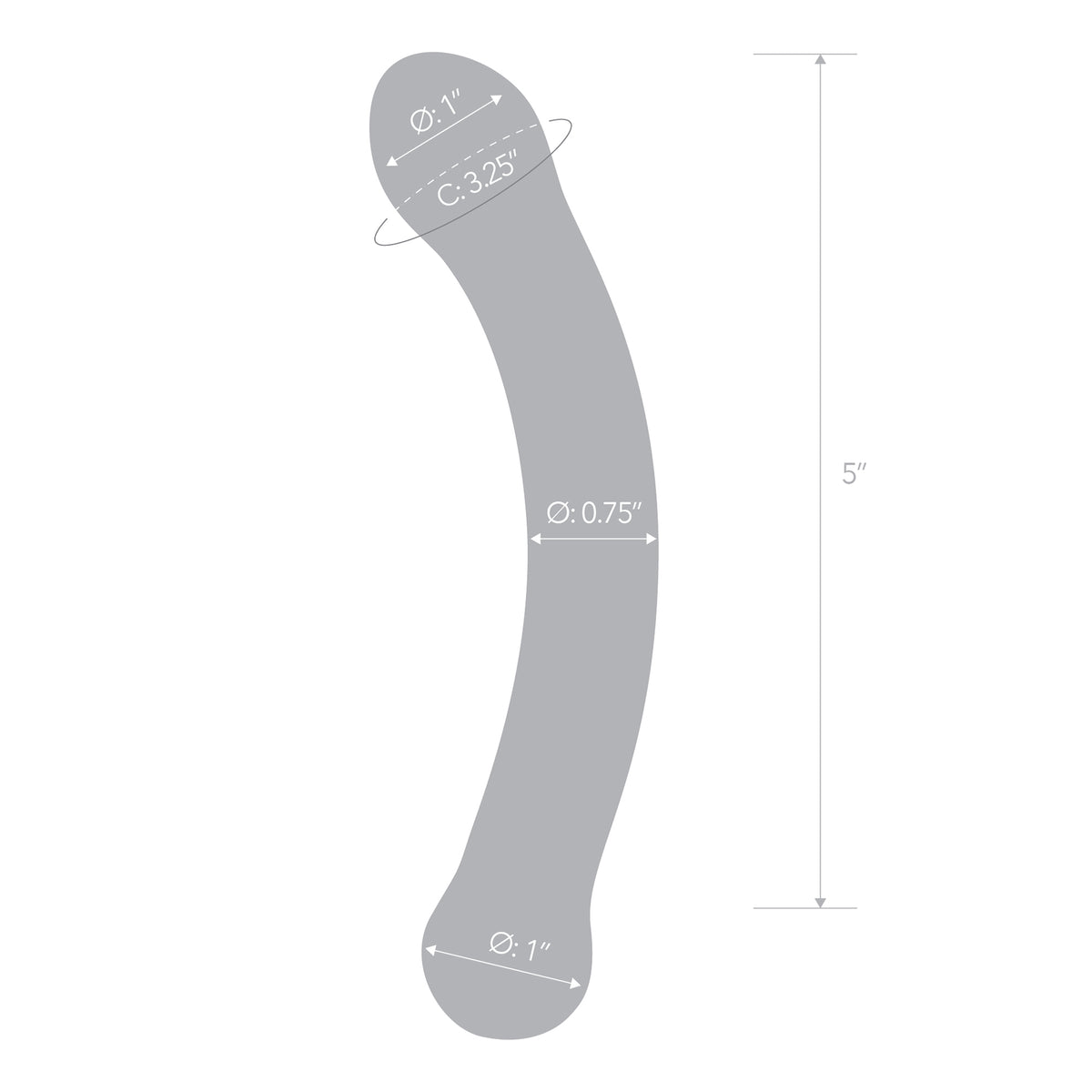 6" Curved G-spot Blue Glass Dildo