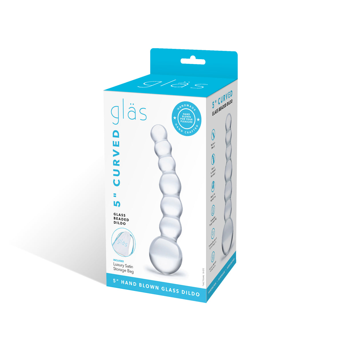 3.75" Curved Glass Anal Beads