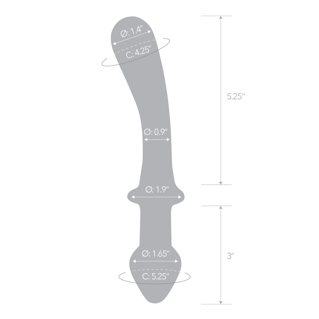 9" Classic Curved Dual-Ended Dildo