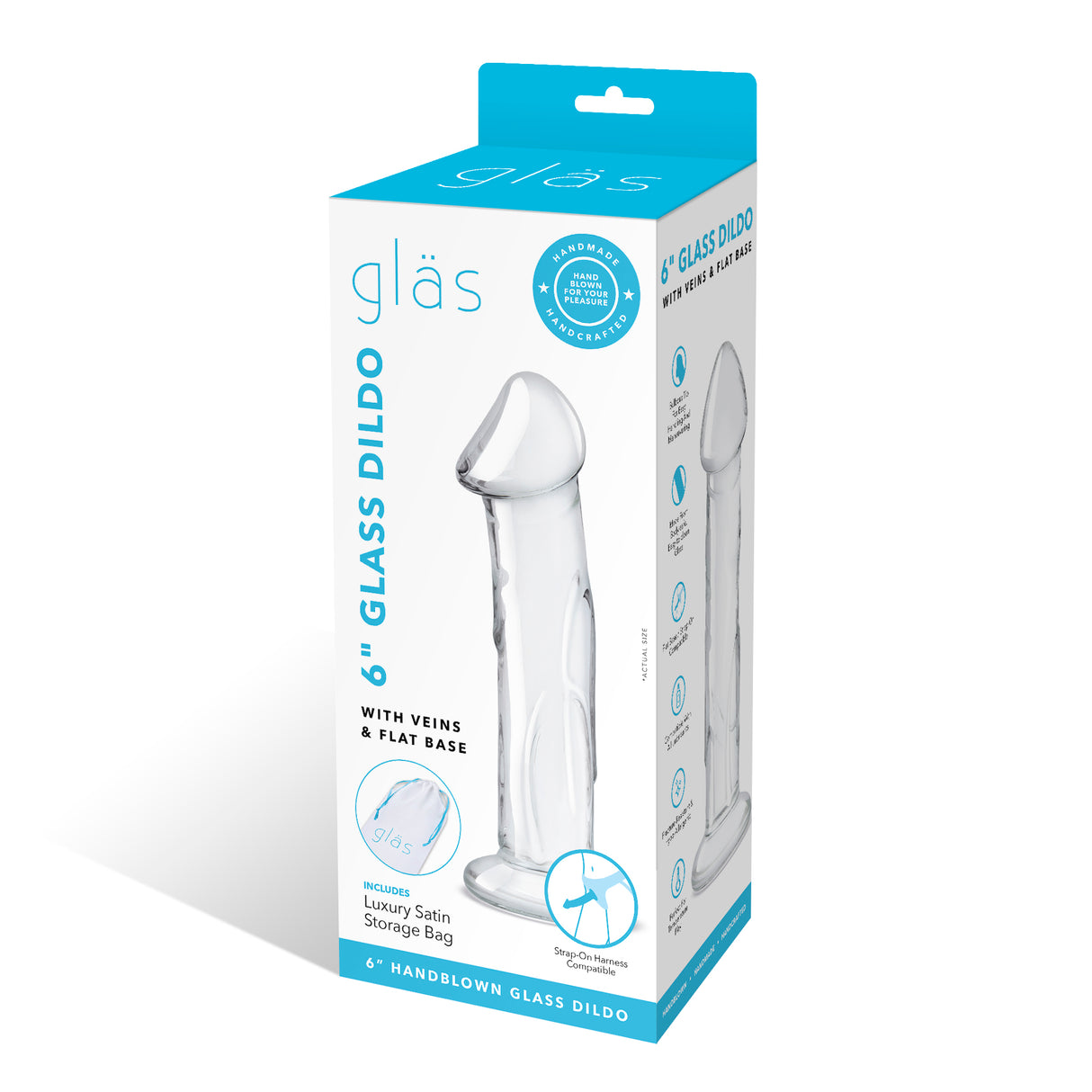 6" Veiny Dildo With Flat Base