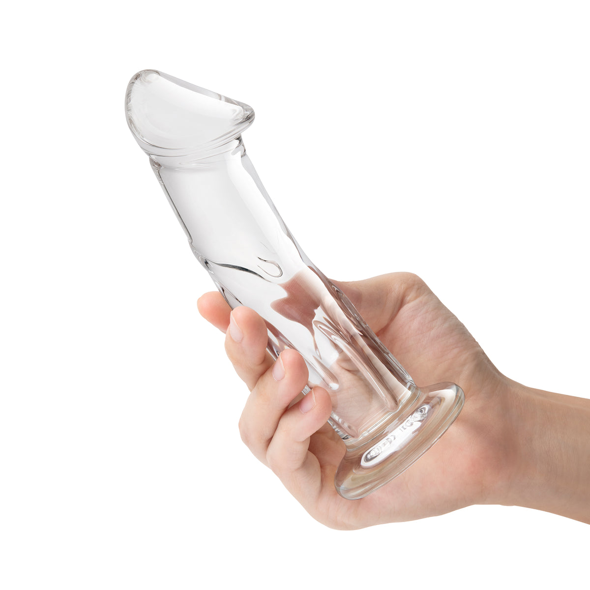 6" Veiny Glass Dildo With Flat Base