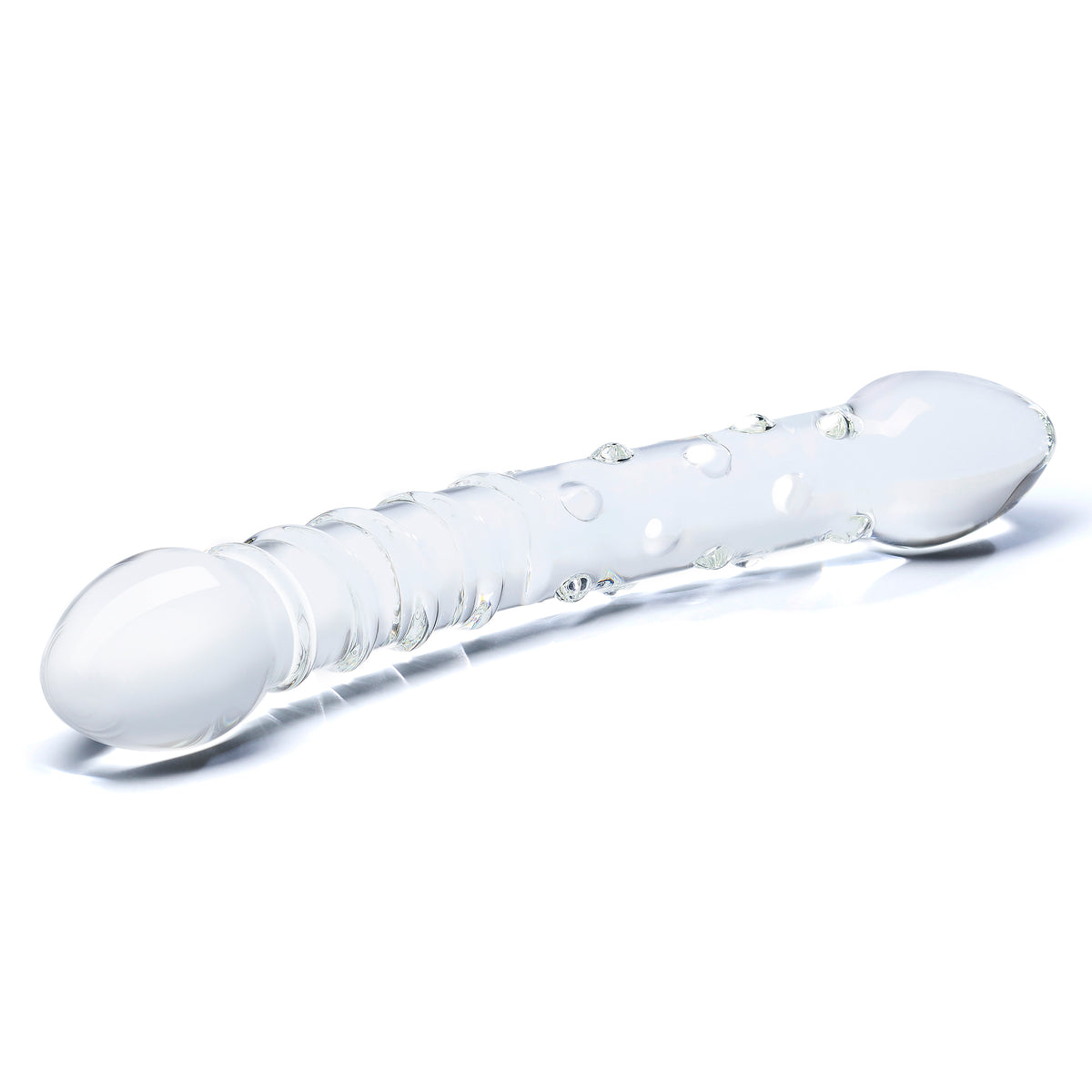 7.5" Double Trouble Nubbed Glass Dildo