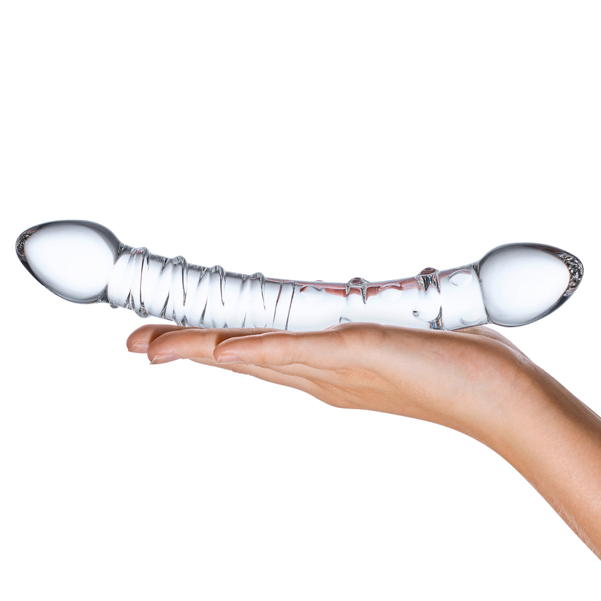 7.5" Double Trouble Nubbed Glass Dildo