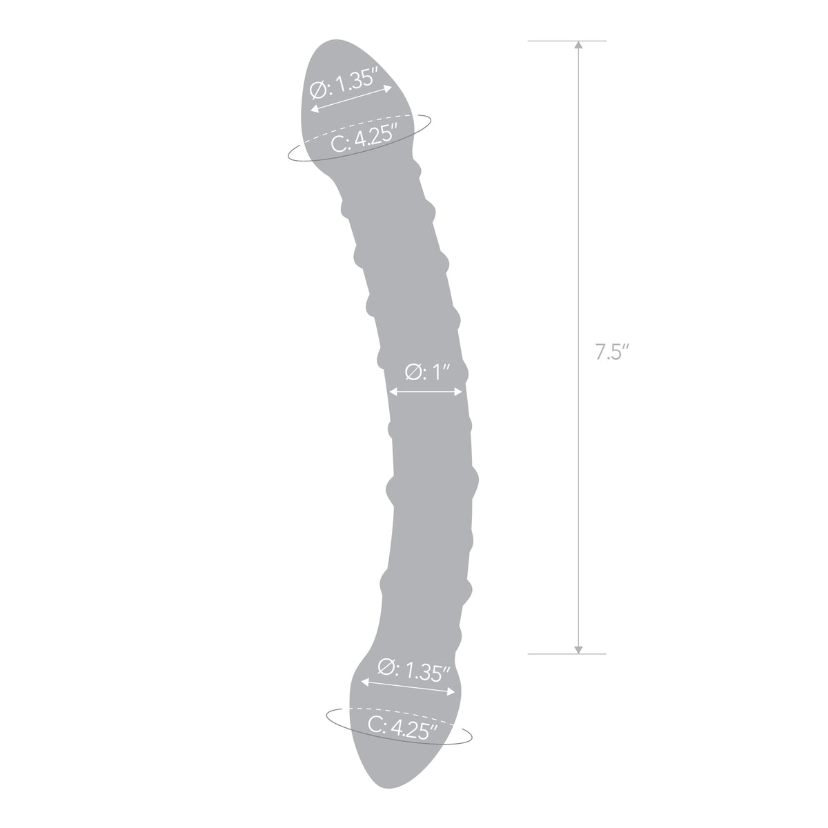 7.5" Double Trouble Nubbed Glass Dildo