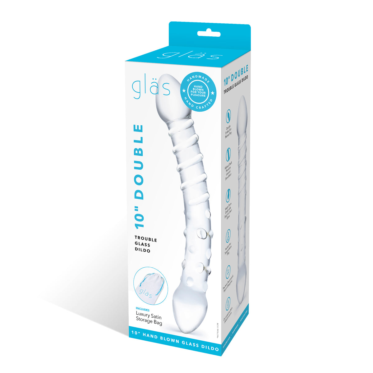 7.5" Double Trouble Nubbed Glass Dildo