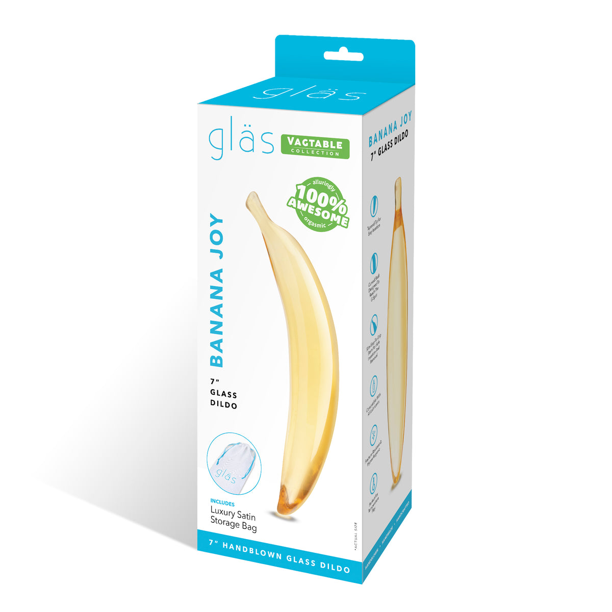 7" Banana Joy Curved Glass Dildo
