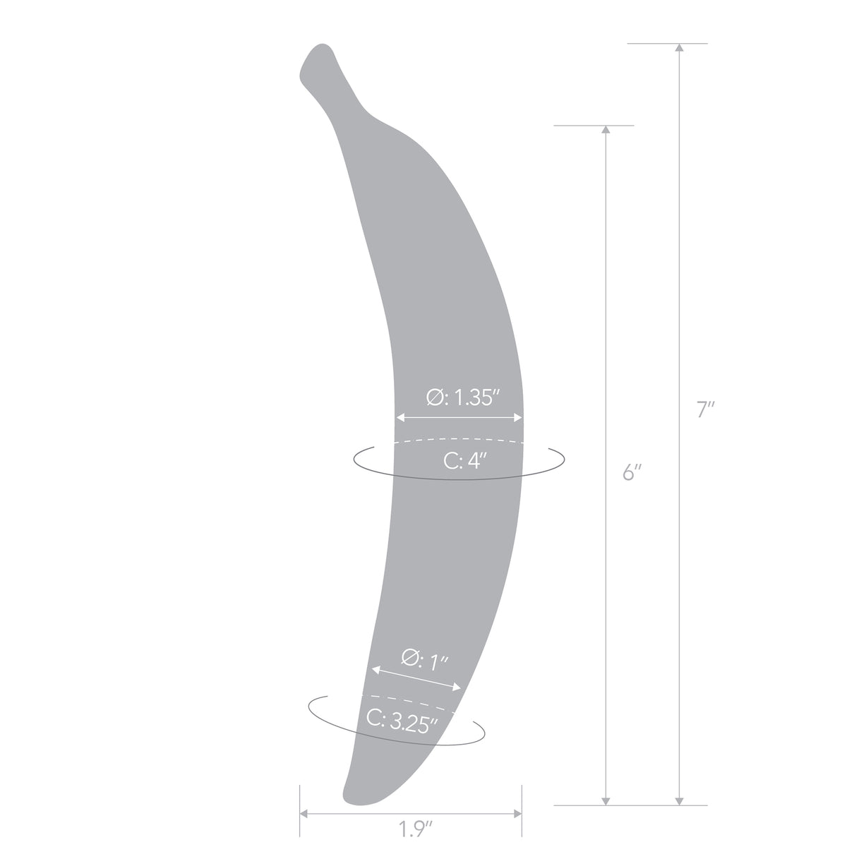 7" Banana Joy Curved Glass Dildo