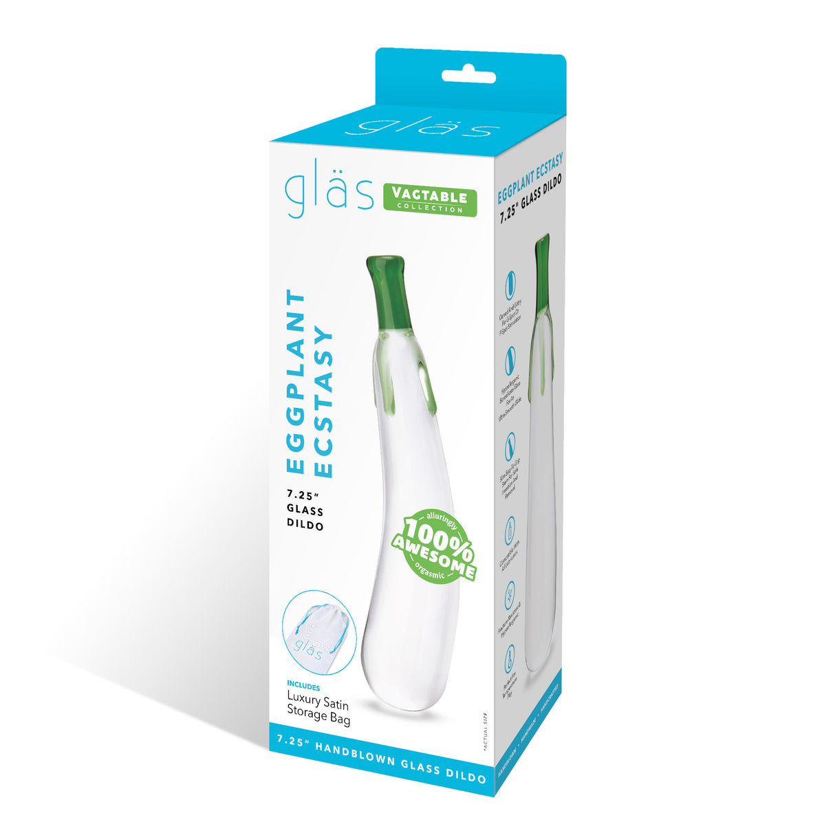 Eggplant Ecstasy 7.25" Glass Dildo