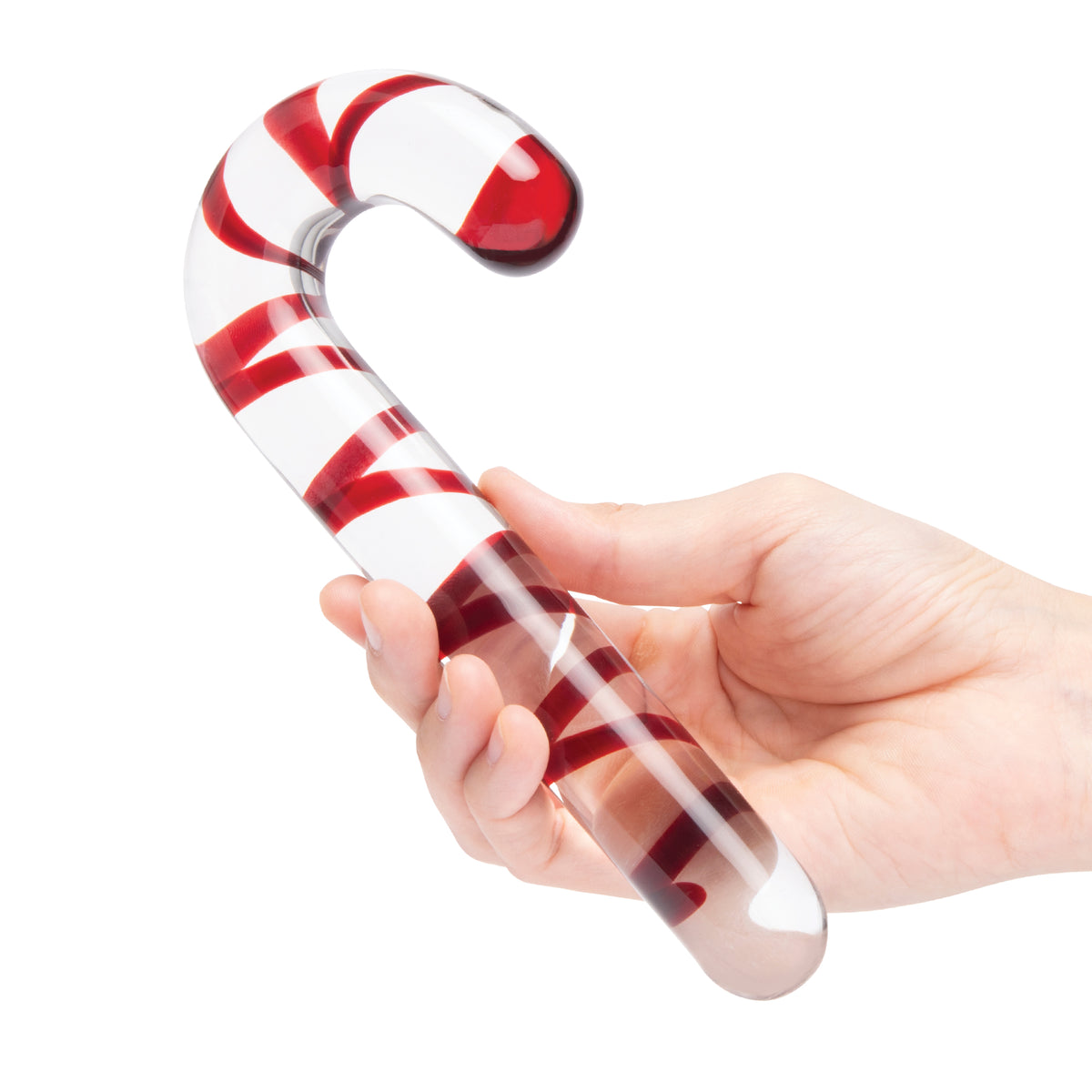 7.5" Candy Cane Dream Glass Dildo