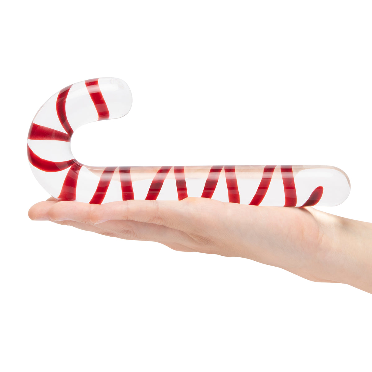 7.5" Candy Cane Dream Glass Dildo
