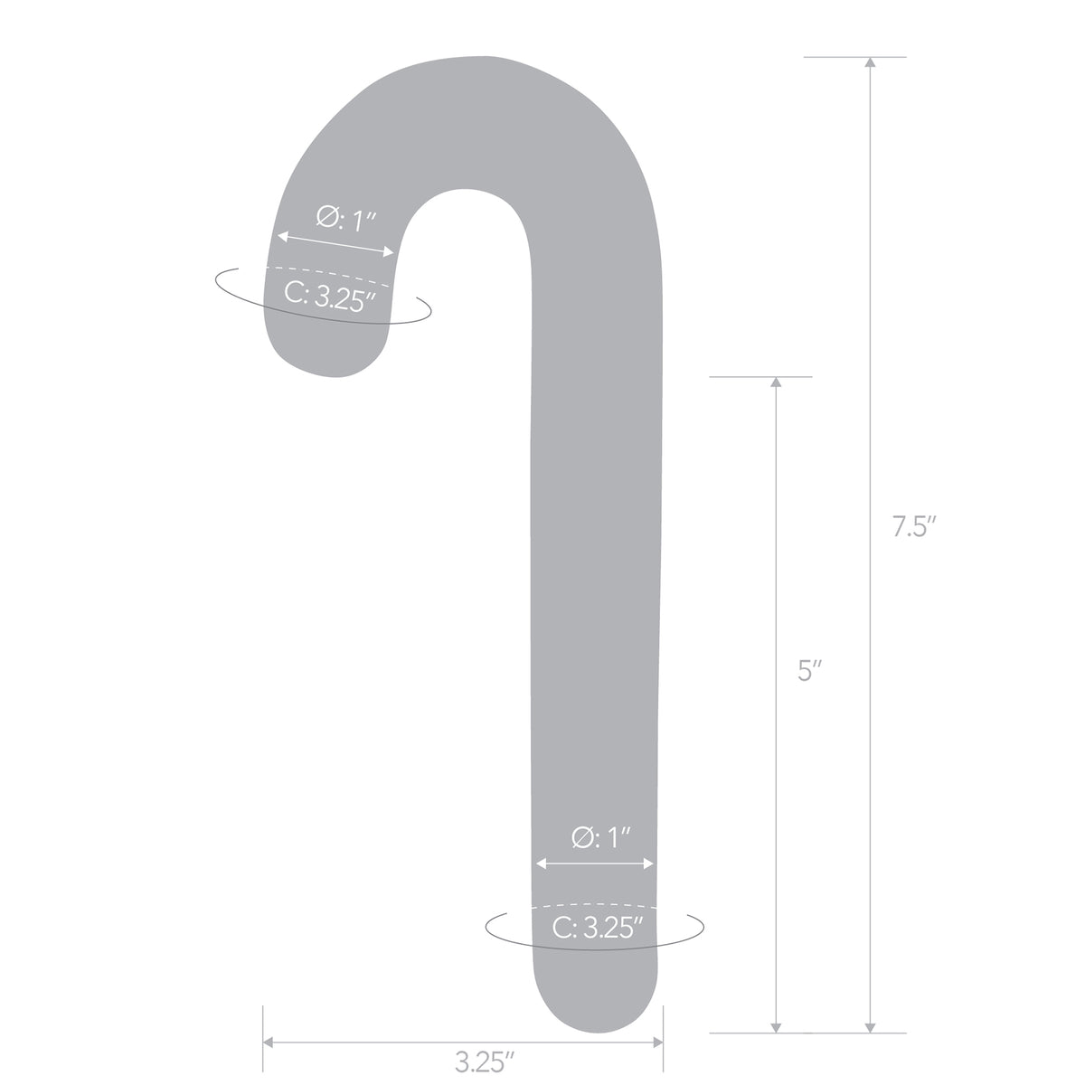7.5" Candy Cane Dream Glass Dildo