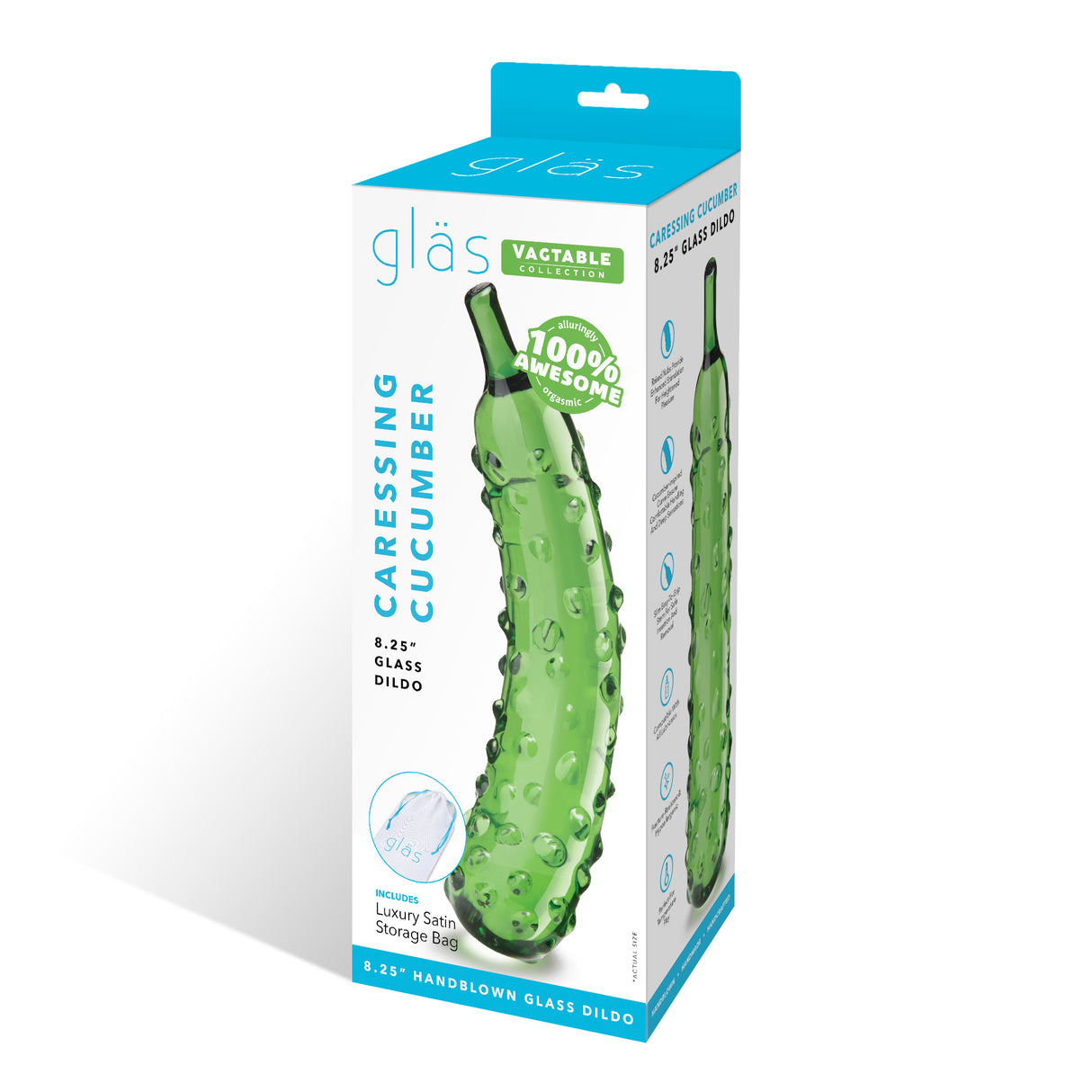 Caressing Cucumber 8.25" Glass Dildo