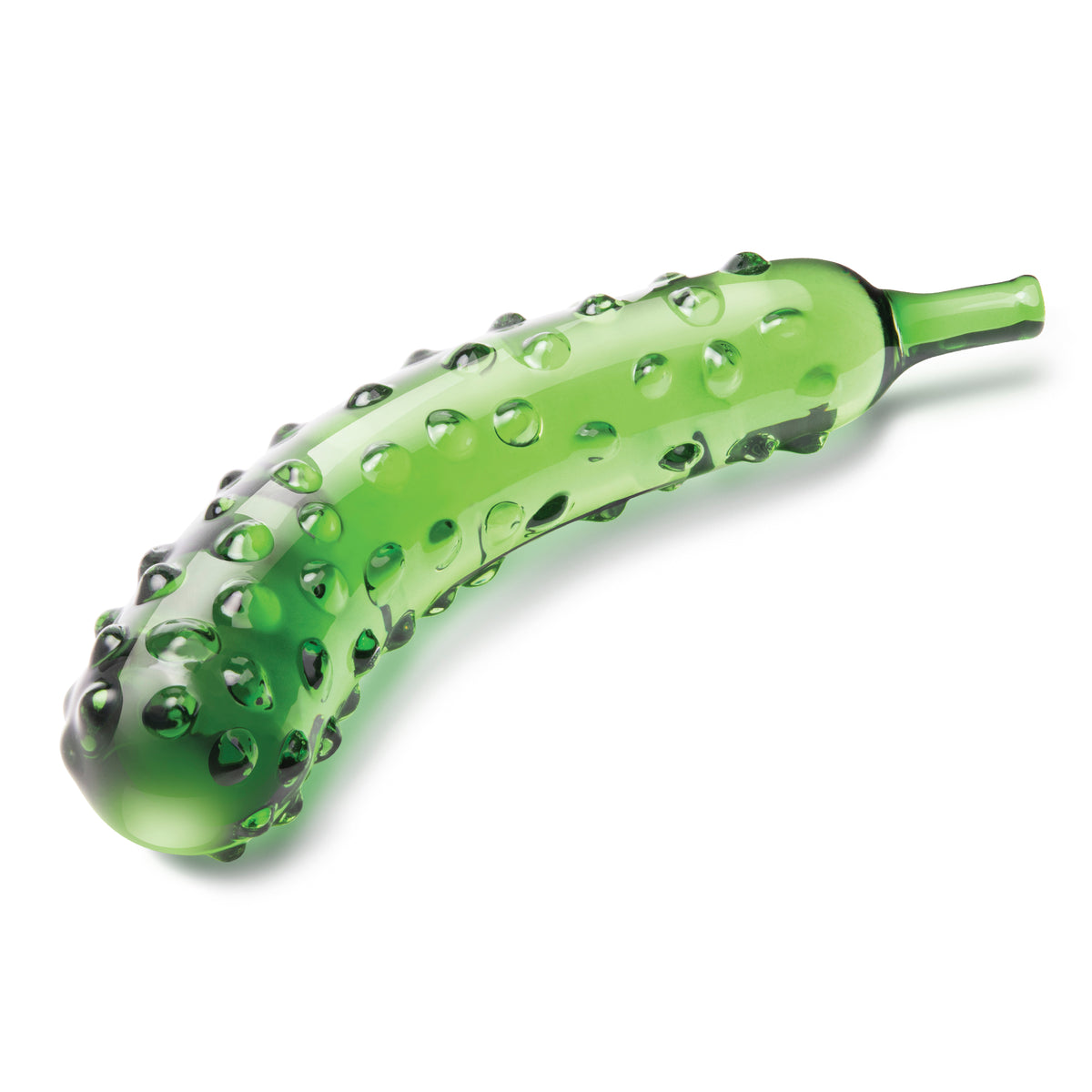 8.25" Caressing Cucumber Nubbed Glass Dildo