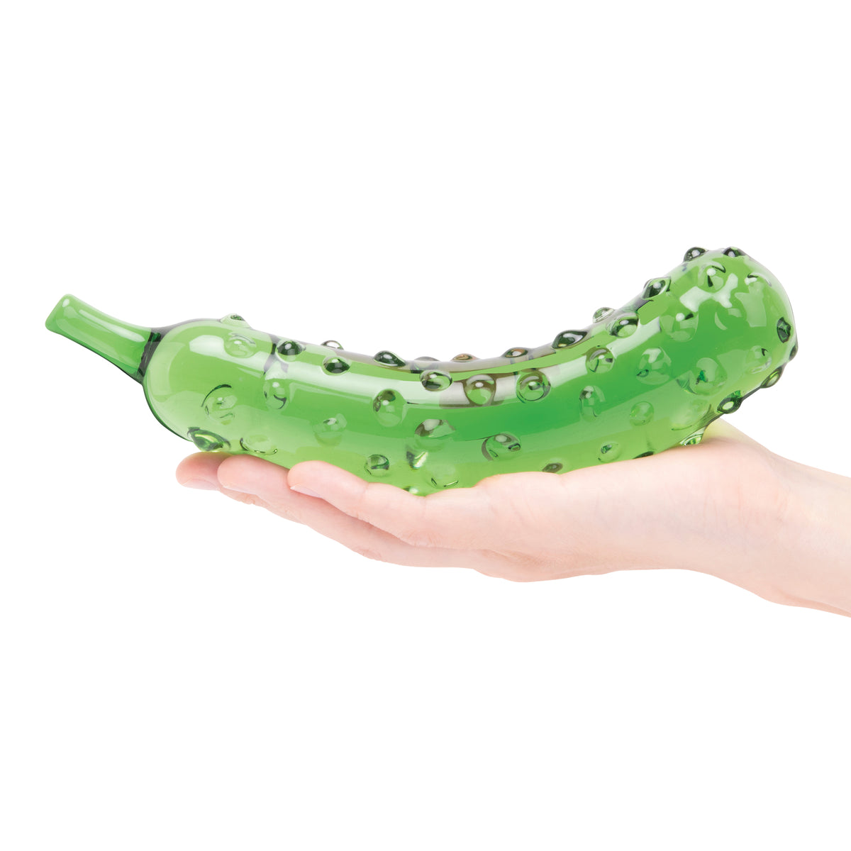 8.25" Caressing Cucumber Nubbed Glass Dildo