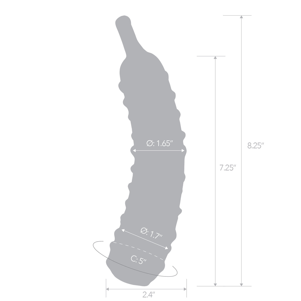 8.25" Caressing Cucumber Nubbed Glass Dildo