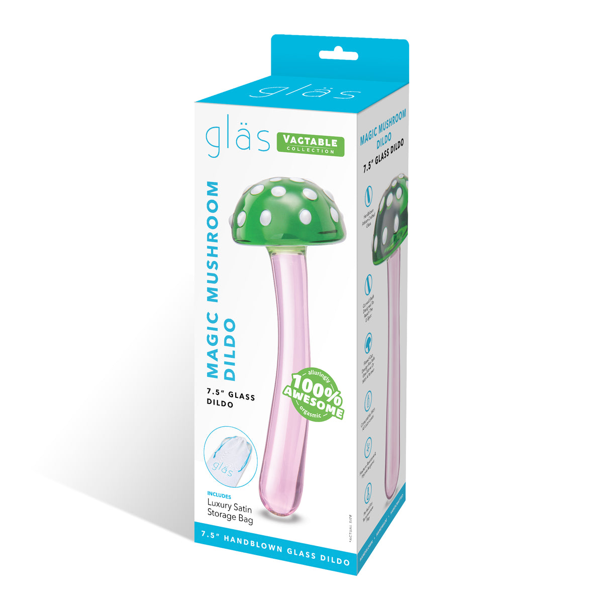 Magic Mushroom 7.5" Glass Dildo
