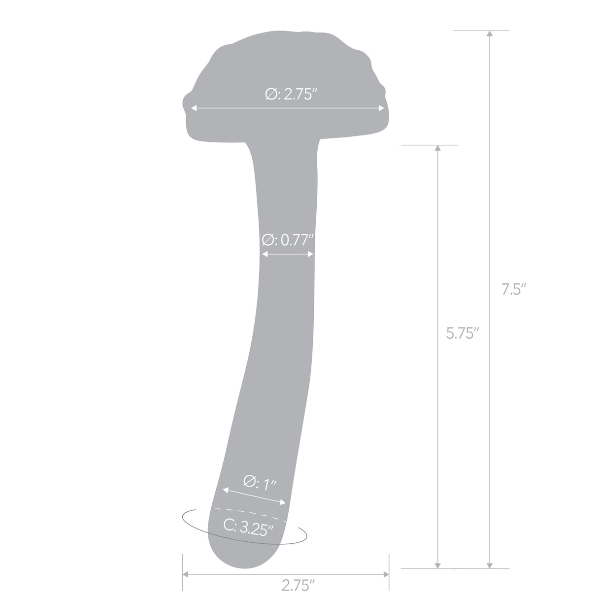 Magic Mushroom 7.5" Glass Dildo