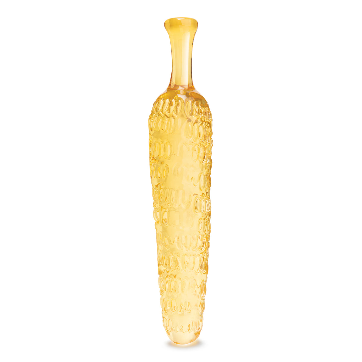 8" Cornstar Rippled Glass Dildo