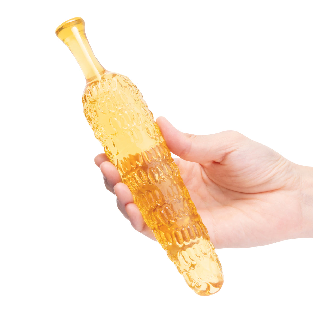 8" Cornstar Rippled Glass Dildo