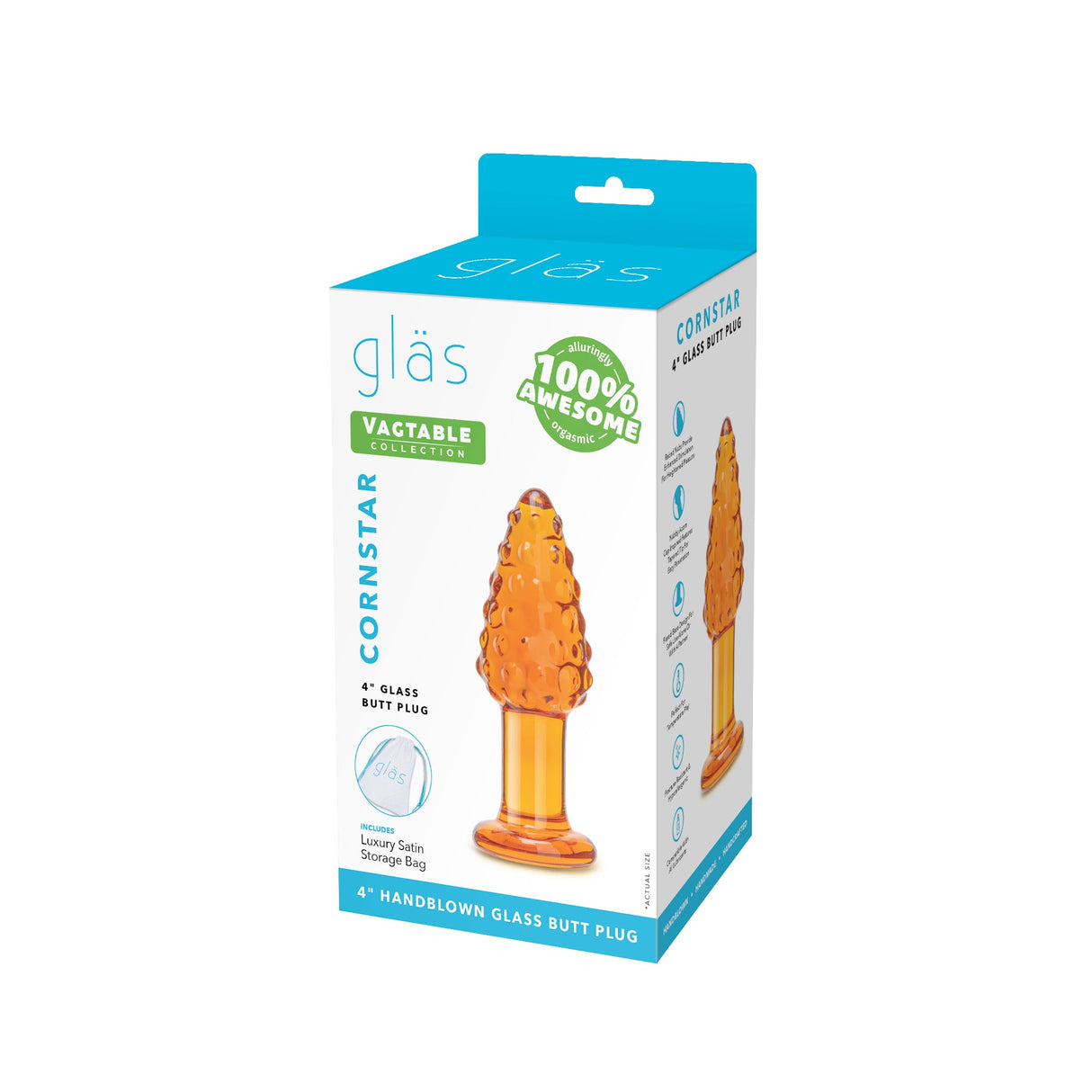 Cornstar 4" Glass Butt Plug