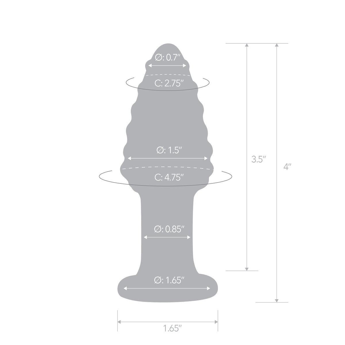 4" Cornstar Nubbed Glass Butt Plug