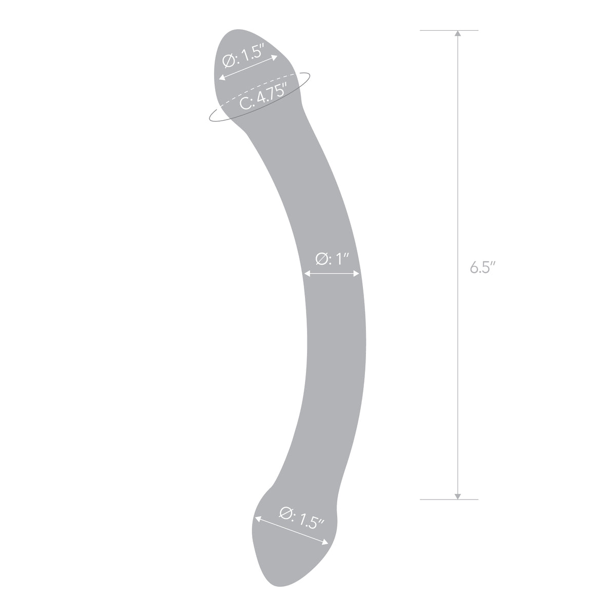 6.5" Red Head Double Glass Dildo
