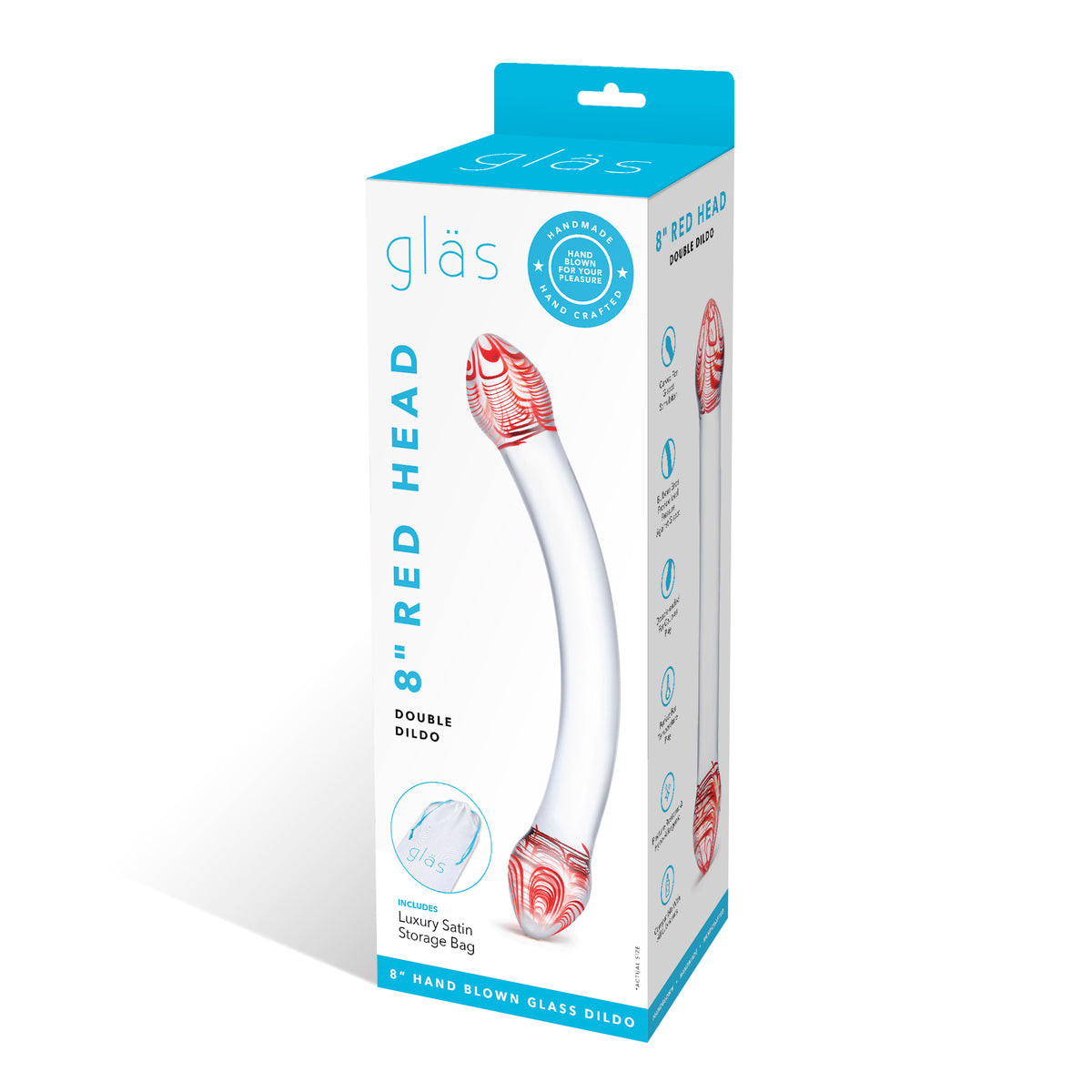 6.5" Red Head Double Glass Dildo