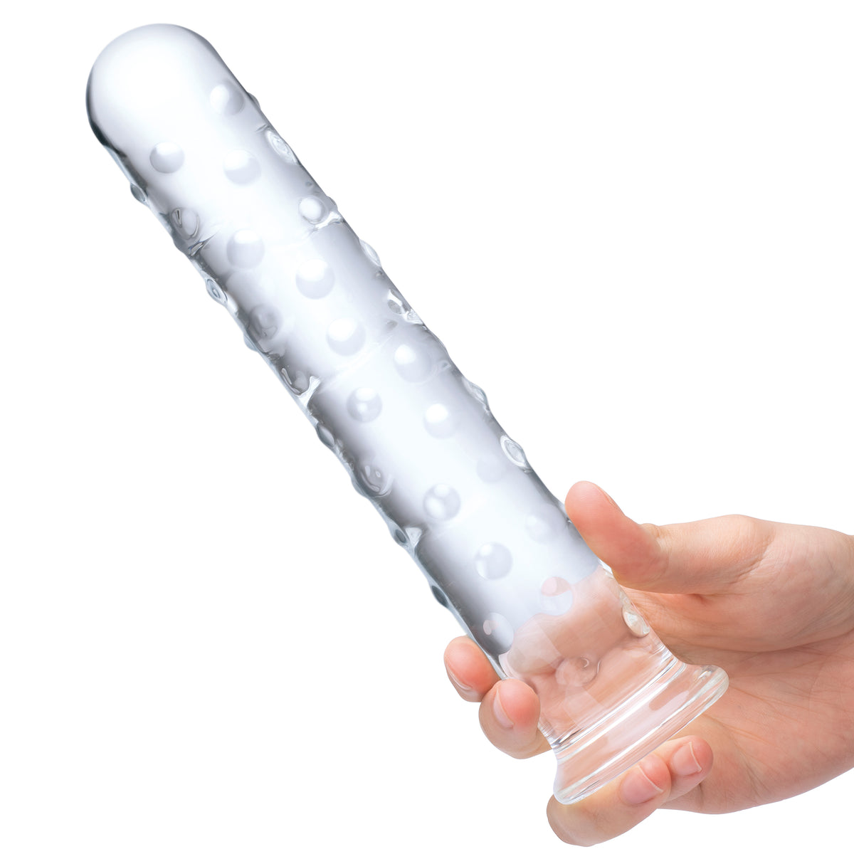 10" Extra Large Nubbed Glass Dildo