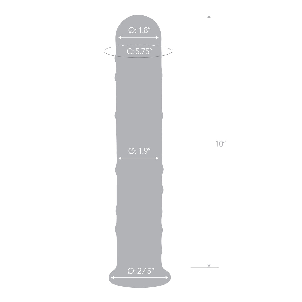 10" Extra Large Nubbed Glass Dildo
