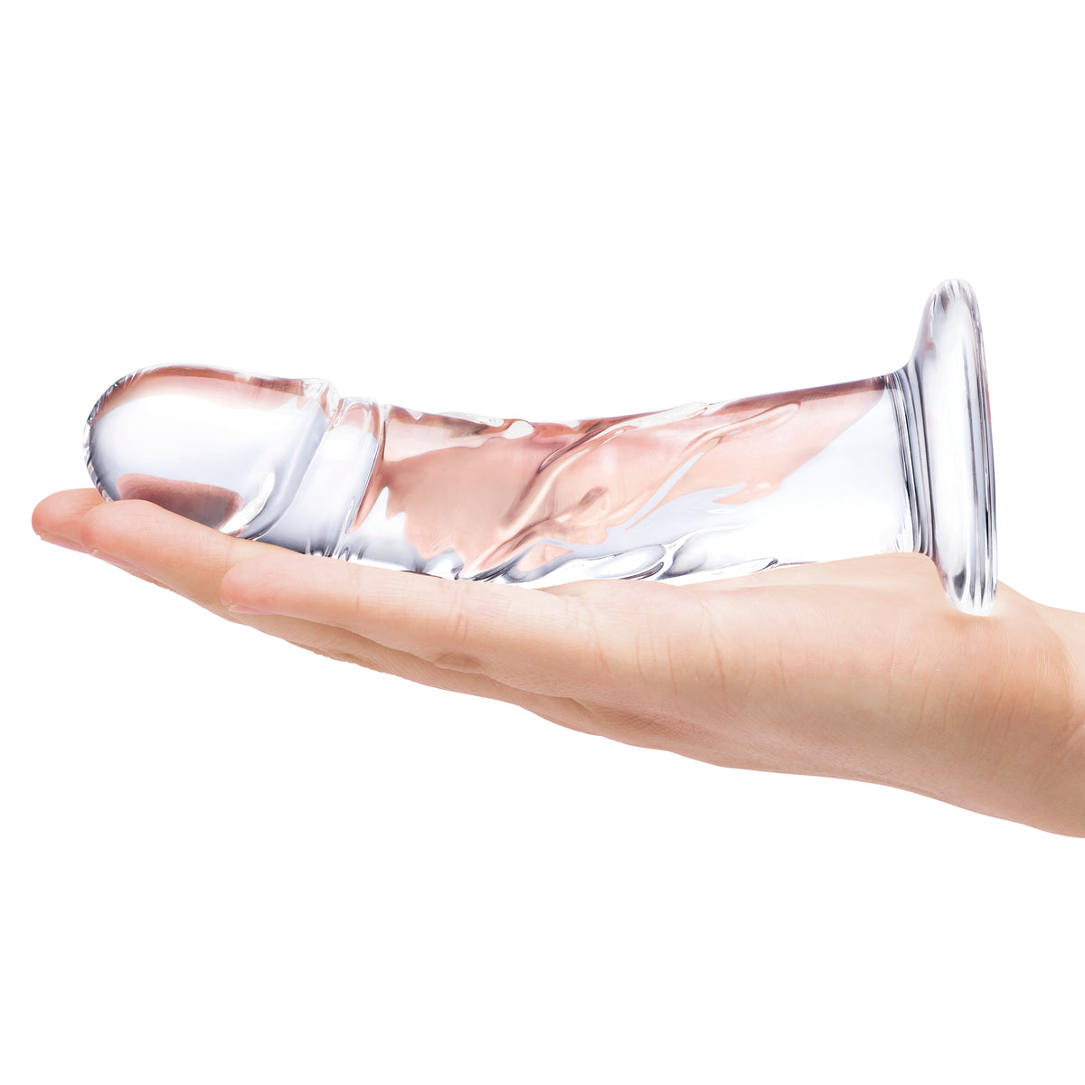 7" Curved Realistic Glass Dildo with Veins