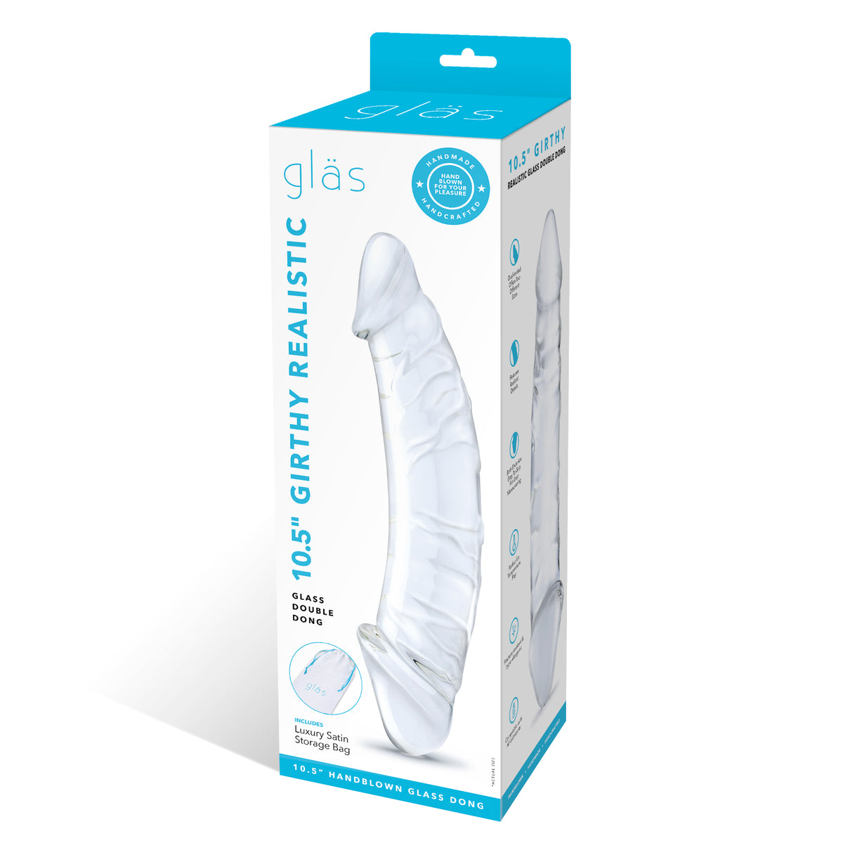 10.5" Girthy Realistic Double Dong Glass Dildo