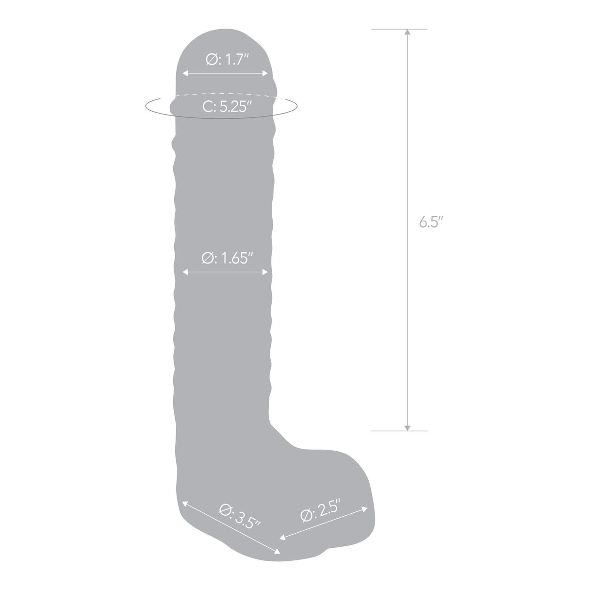 8" Realistic Ribbed G-Spot Glass Dildo