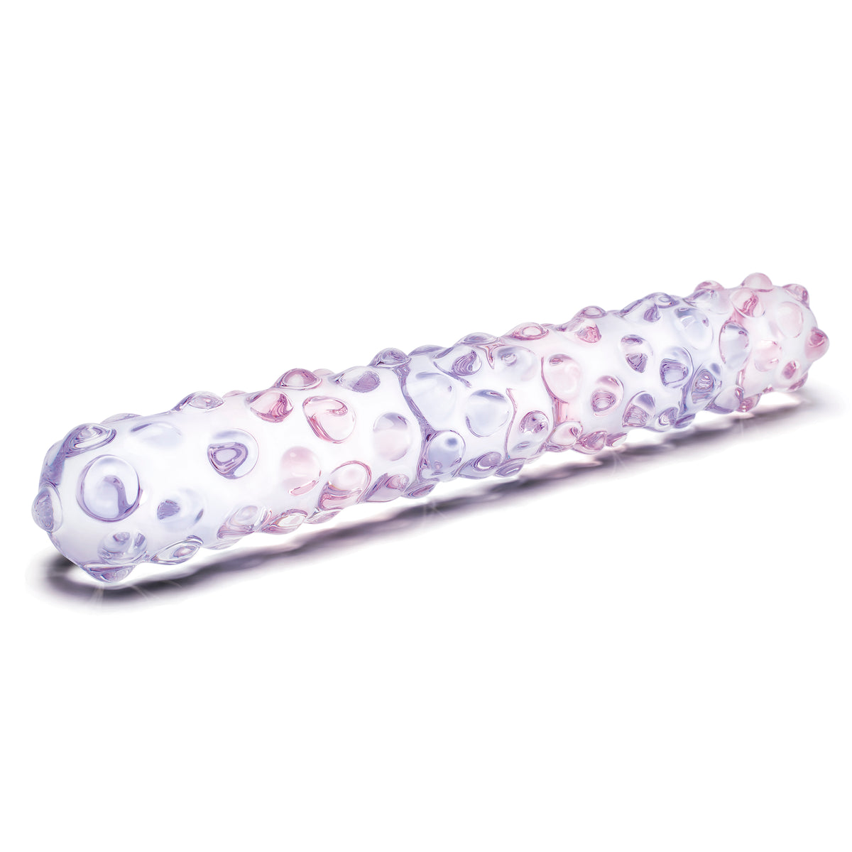 9" Purple Rose Nubbed Glass Dildo