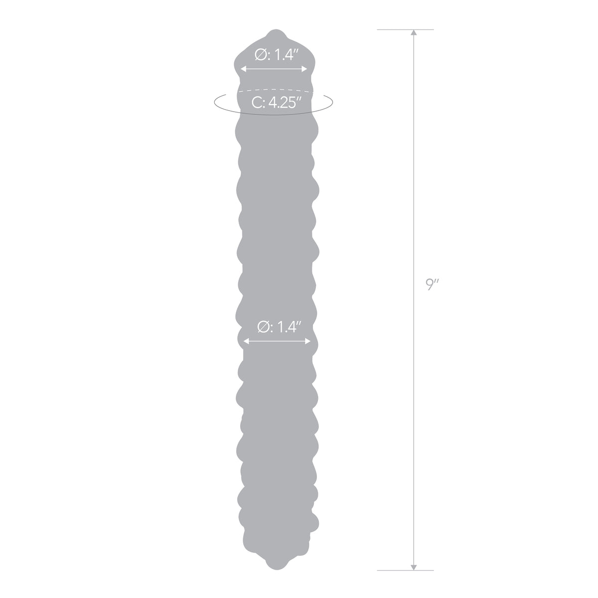 9" Purple Rose Nubbed Glass Dildo