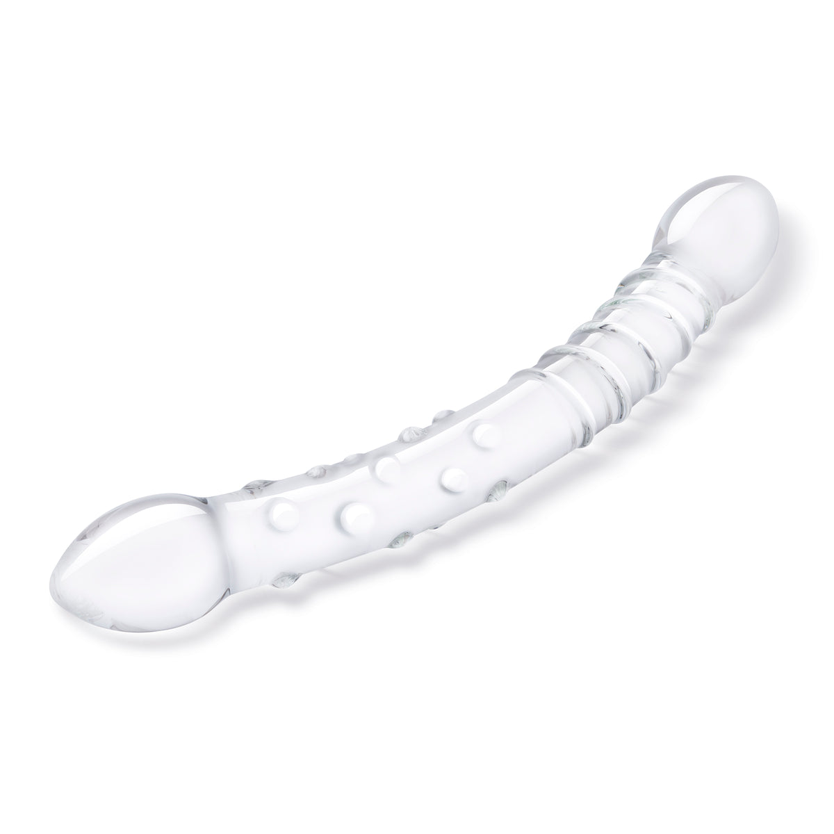 12" Girthy Double Trouble Curved Glass Dildo
