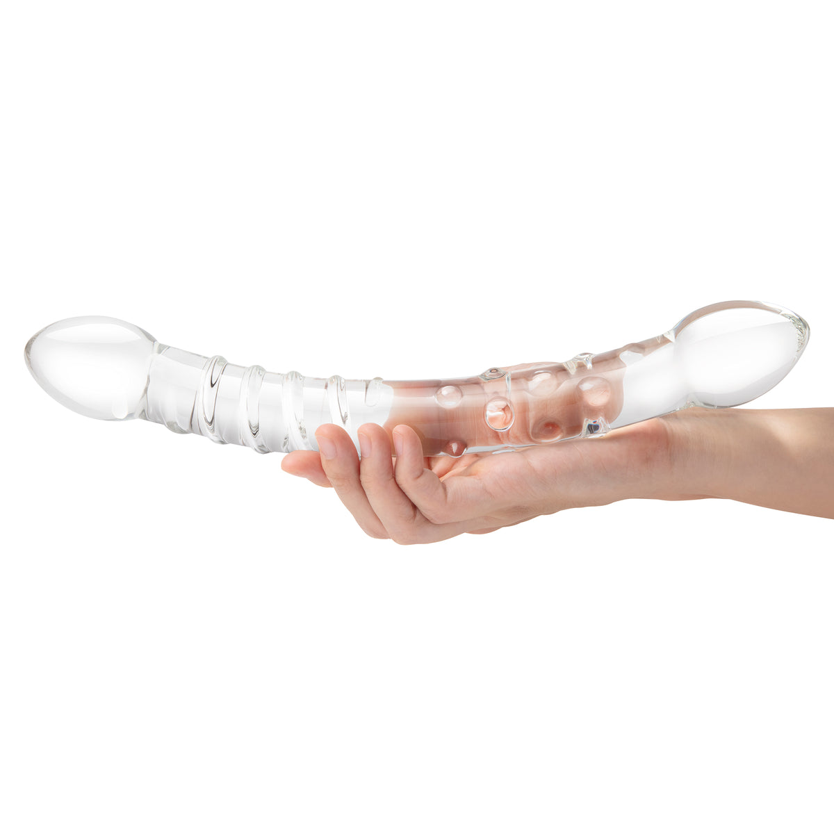 12" Girthy Double Trouble Curved Glass Dildo