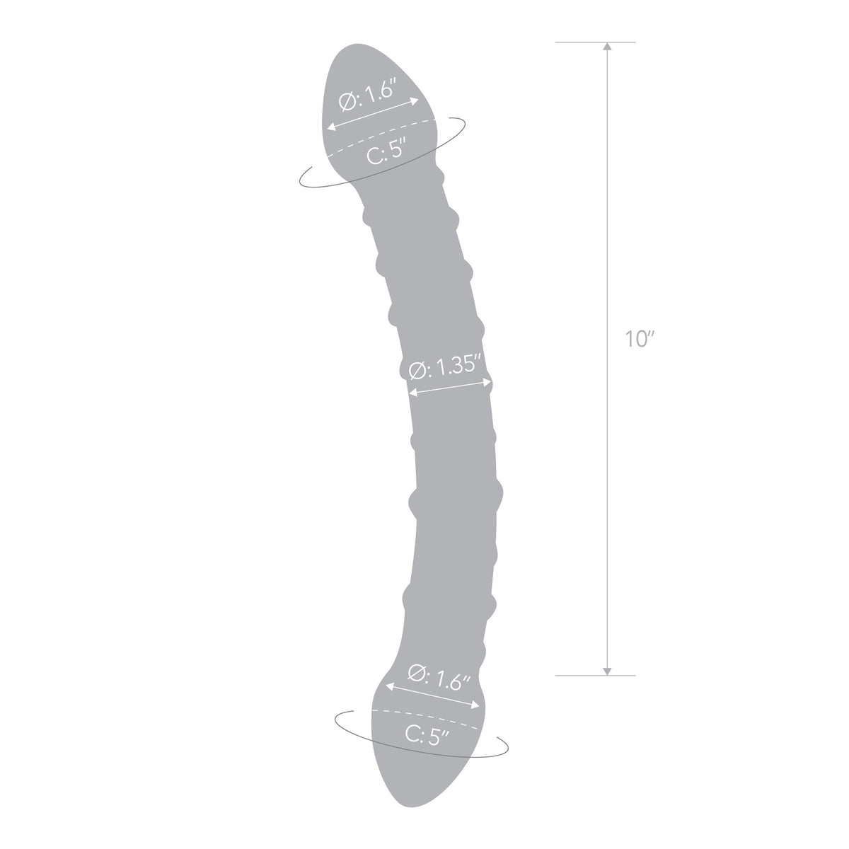 12" Girthy Double Trouble Curved Glass Dildo