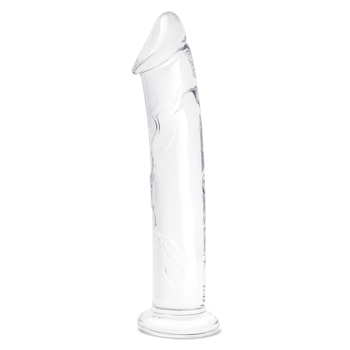 12" Veiny Glass Dildo With Flat Base