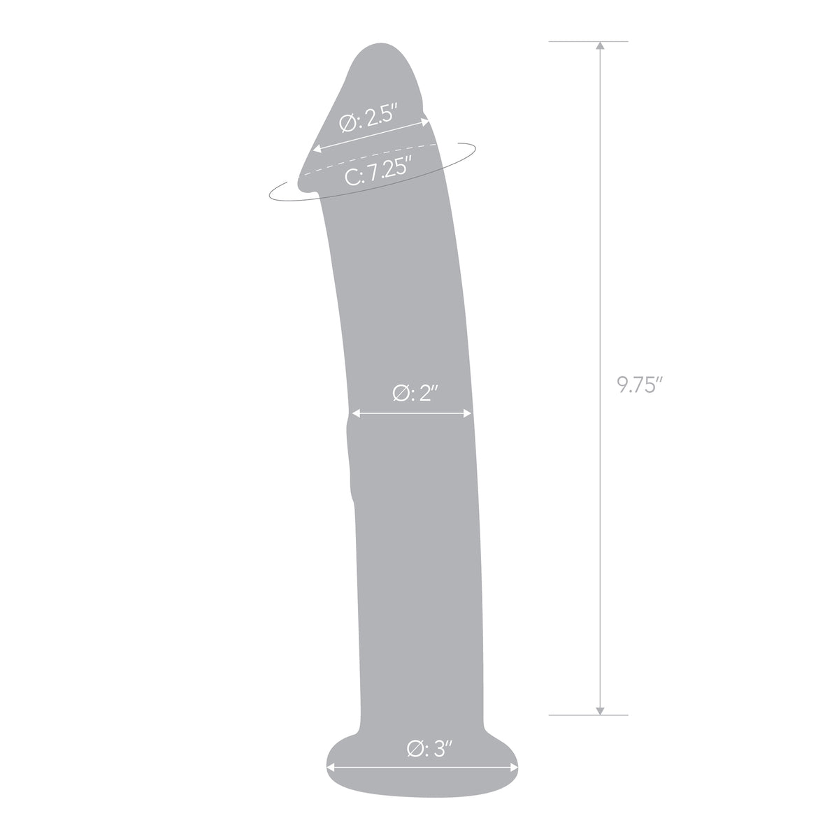 12" Veiny Glass Dildo With Flat Base